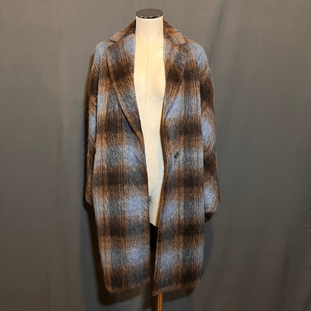 VINCE Mohair Alpaca Wool Blend Plaid - Picture 4 of 15